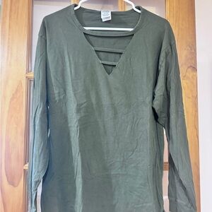 PINK Victoria's Secret Forest Green Long Sleeve Top